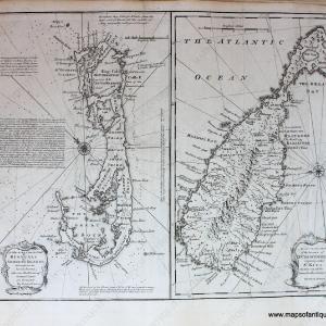 1747 - A New and Accurate Map of Bermudas or Sommers Island... (& St Kits) - Antique Map Footaction Online
