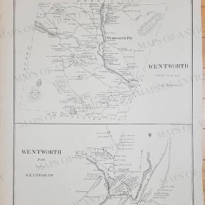 1892 - Wentworth  (NH) - Antique Map Cheap Sale