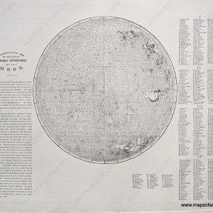 1892 - Phases and Movements of the Moon; verso: Selenographic Map of the Whole Visible Hemisphere of the Moon - Antique Chart Discount Low Cost