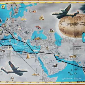 1948 - Two-sided Trans World Airline Pictorial Map *****SOLD***** - Antique Pictorial Map Cheap High Quality
