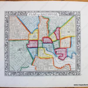 1862 - Plan of Baltimore. - Antique Map Cheap Sale Online Online