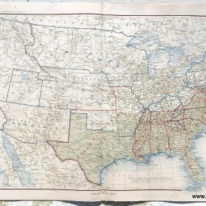1895 - Plate 168. The United States of America showing the Boundaries of the Union and Confederate Geographical Divisions and Departments, December 31, 1863. - Antique Print Sast Online