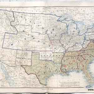 1895 - Plate 171. The United States of America showing the Boundaries of the Union and Confederate Geographical Divisions and Departments, April 9, 1865. - Antique Print The Cheapest Cheap Online