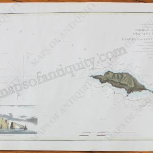 1856 - Preliminary Survey of Anacapa Island and East End of Santa Cruz Island California *****SOLD***** - Antique Chart Free Shipping Comfortable