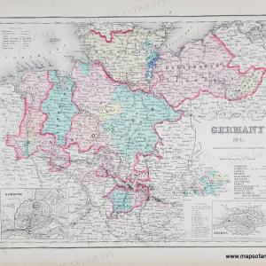 1855 - Germany No. 1 - Antique Map Perfect Cheap Online