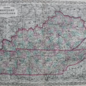 1855 - Colton's Kentucky and Tennessee - Antique Map Cheap Sale Big Sale