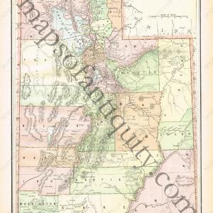 1894 - Utah, verso: Idaho - Antique Map Buy Cheap Newest