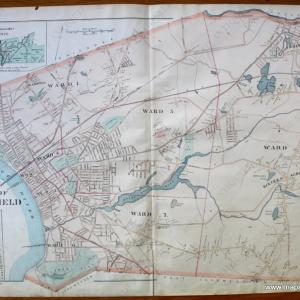 1894 - City of Springfield (MA) - Antique Map Clearance Best Place