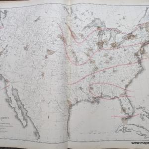 1874 - U.S. Signal Service Chart showing Annual Means of Barometer and Total Movement of Air with Resultants from June 1872 to May 1873 Inclusive. - Antique Map Sale Online Cheap