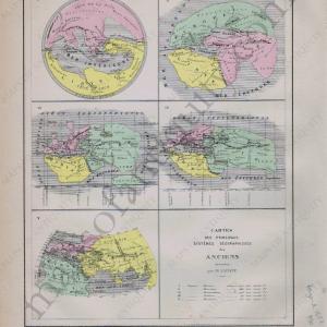 1877 - Cartes des Principaux Systemes Geographiques de Anciens - Maps of the Main Geographic Systems of the Ancients - Antique Map Sale Fake