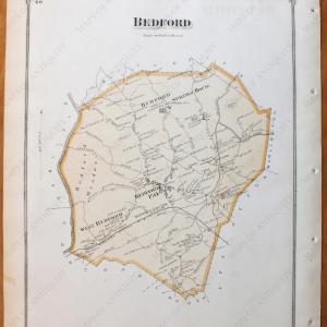 1875 - Bedford (MA) - Antique Map Cheap Wholesale