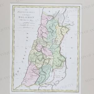 1798 - Holy Land - The Purveyorships in the Reign of Solomon - Antique Map Clearance Low Pice