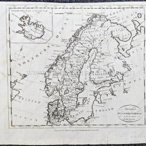 1799 - Sweden, Denmark, & Norway from the latest Authorities - Antique Map Pices Cheap Pice
