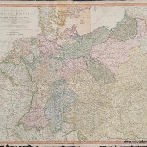 1788 - A New Map of the German Empire, and the Neighbouring States with their Principal Post Roads - Antique Map Buy Cheap Low Cost