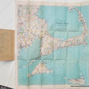 1920 - Map of Cape Cod and Vicinity - Antique Road Map Outlet Cheap Authentic
