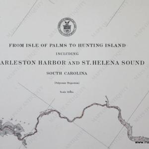 1911 - South Carolina - From Isle of Palms to Hunting Island including Charleston Harbor and St. Helena Sound  - Antique Chart Recommend Online