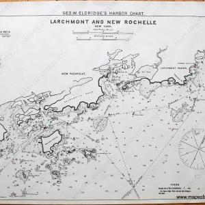 1910 - Larchmont and New Rochelle New York - Antique Chart Genuine Cheap Pice