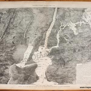 1871 - New York, from a Balloon. Pictorial Map of New York and Vicinity, Showing the Suburban Towns, and Railroad and Water Communications. *****SOLD***** - Antique Map Sale Reliable