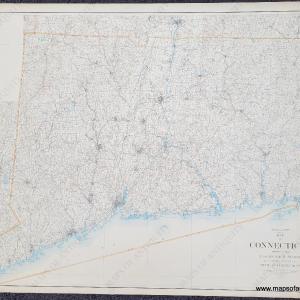 1927 - Map of Connecticut Prepared by the U.S. Geological Survey in Co-operation with the State of Connecticut - Antique Map Pre Order Online