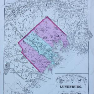 1879 - County of Lunenburg, Nova Scotia - Antique Map Cheap Good Selling