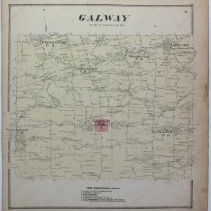 1866 - Galway  (NY) - Antique Map Cheap Sale Newest
