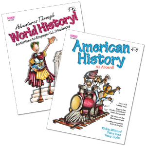 American History All Aboard and Adventures Through World History 2-Book Set Big Discount For Sale
