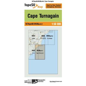 NZ Topo 50 Map BN38 Cape Turnagain Clearance Online