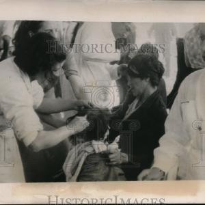 1939 Press Photo earthquake victims receive first aid in Chillan, Chile Browse Cheap Online
