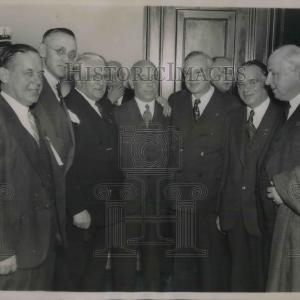 1936 Press Photo Walter Gibbons Col. Vincent Carrol Sen. J.R. Davis Justice Pictures Cheap Online