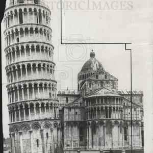 1928 Press Photo The Leaning Tower of Pisa Extremely For Sale