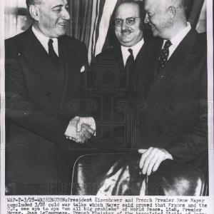 1928 Press Photo President Eisenhower and French Premier Rene Mayer Big Sale Cheap Online