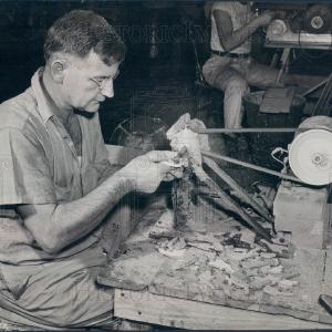 1943 Wood Carver A. S. Baker Press Photo Cheap Sale Outlet Locations