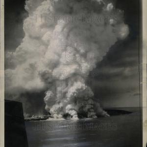 1943 Press Photo Smoke from Volcano, Tiny Ninafou. Popular Sale Online