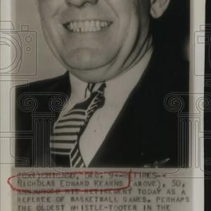 1945 Press Photo Referee Nicholas Edward Kearns Retires - sbs05681 Comfortable Online