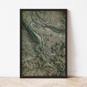 Portland, OR - Satellite Imagery Buy Cheap Low Shipping