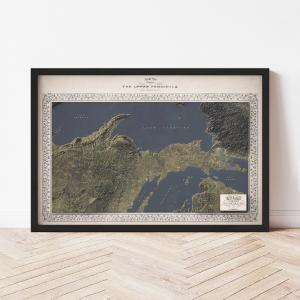 Upper Peninsula, Michigan Map - The East of Nowhere World Atlas Online Online Cheap Pice