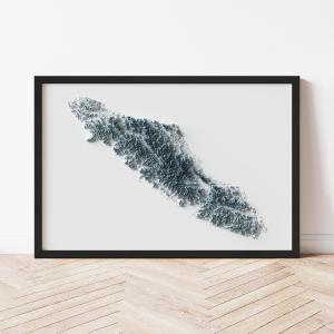Vancouver Island Minimalist Relief Map Free Shipping Outlet Store