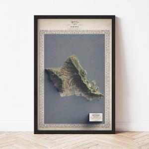 Oahu, Hawaii Map - The East of Nowhere World Atlas Discount Best Sale