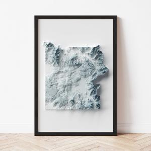 Yellowstone National Park Minimalist Relief Map Free Shipping Cheap Online