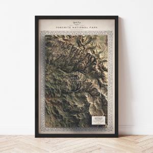 Yosemite National Park Map - The East of Nowhere World Atlas Many Kinds Of Sale Online