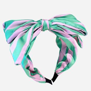Wide Striped Headband with Oversized Bow Order Cheap Online