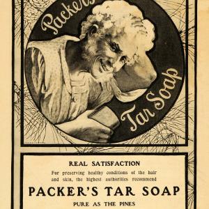 1904 Ad Packer Tar Soap Bath Scalp Shampoo Toiletry Antiseptic Hygiene New ARG1 Discount Online