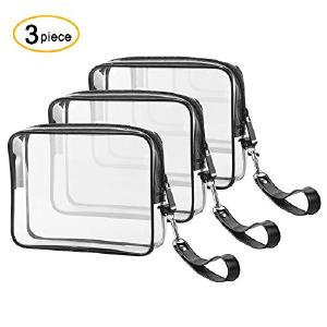 Ariza Clear Toiletry Bag Tsa Approved, Travel Accessories Toiletries Bags Carry On 3-1-1 Quart Sized Airport Airline Compliant Makeup Organizers with Zipper 3pcs/pack (Black) Where To Buy Low Pice