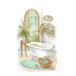 36" H x 24" W x 1" D Bath In Spa II by Jerianne Van Dijk - Painting on Canvas Marketable