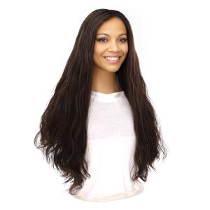 24" Divine Lace Top Topper Soft Black w/ Highlights Wavy Discount