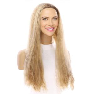 24" 3/4 Bandfall Wig Ash Blonde Wavy Cheap Tumblr