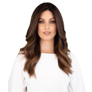 22" Reese Silk Top Wig Medium Brown Balayage w/ Rooting Cheap Sale Amazing Pice