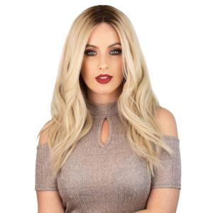 22" Reese Silk Top Wig Platinum Blonde w/ Rooting Free Shipping Cost