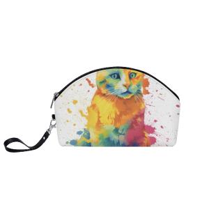 Cat Print  Curved Cosmetic Bag Outlet Explore