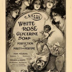 1909 Ad Mulhens & Kropff No 4711 White Rose Soap Angel - ORIGINAL EM2 Authentic